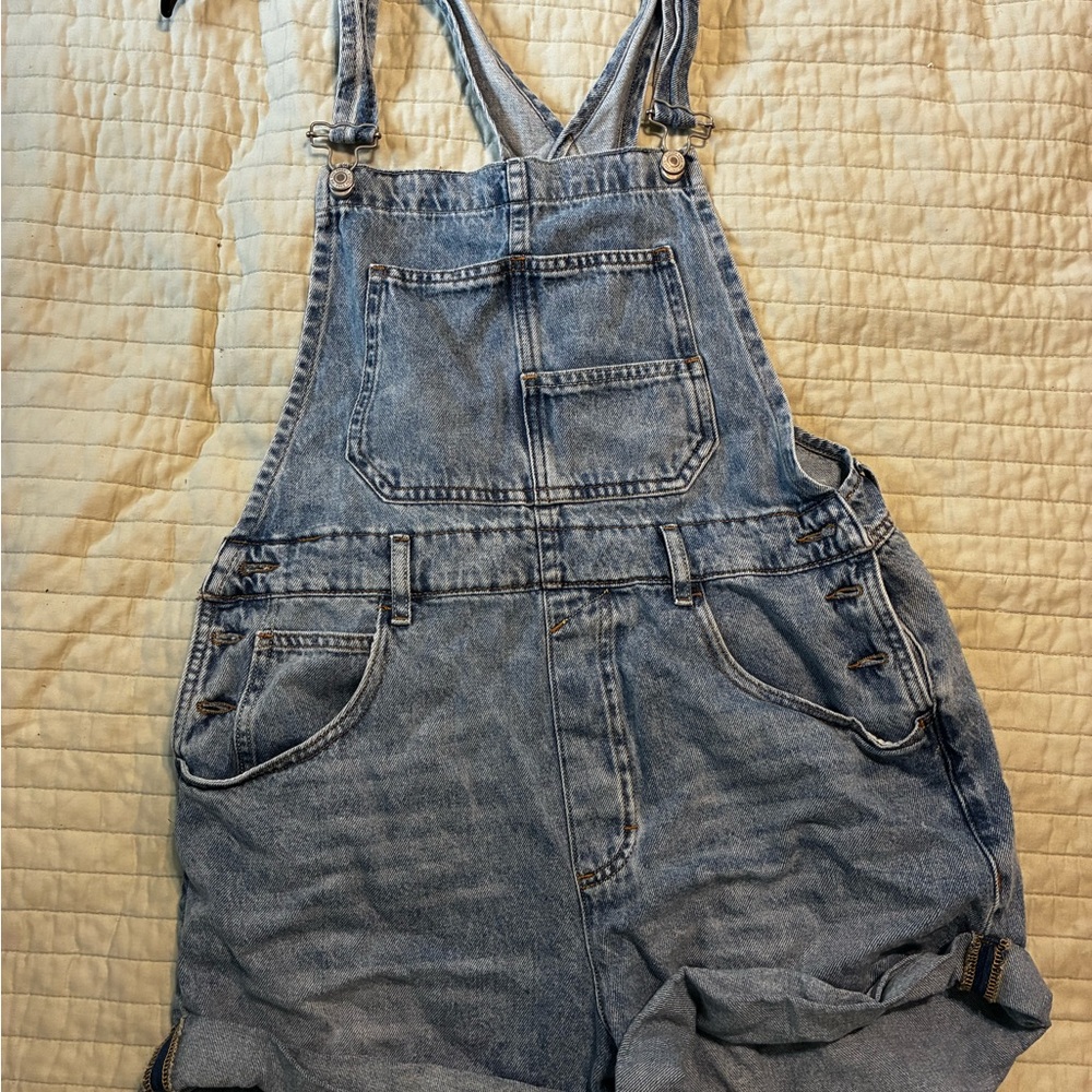 We The Free Light Blue Denim Overalls